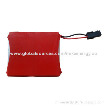 Li-polymer Battery with 650mAh Capacity and 7.4V Nominal Voltage